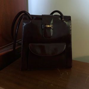 Vintage Chloe Bordeaux Wine Leather Handbag